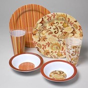 Paisley/Stripe  Harvest Melamine Dinnerware