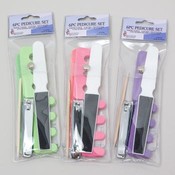 Pedicure Set 6Pc W/File/Clippers/Seperators