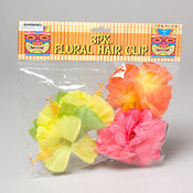 3Pk Luau Floral Hair Clip
