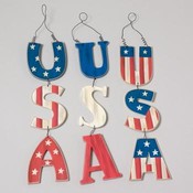 USA Letters Wood Plaque