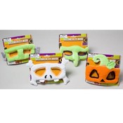 Eye Mask Plush 4Asst Skull/Pumpkin/Frank/Witch