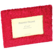 4"X6" Furry Maroon Photo Frame