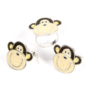1.5" GLITTER MONKEY RING