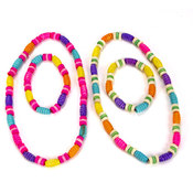 17"WOODEN NECK& 7.50" BRACELET SET