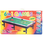 18" PLASTIC 6 IN ONE GAME SET