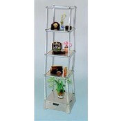 ***BLOWOUT*** (CHROME) 5-SHELF TWISTING DISPLAY RA