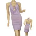 Ladies Plus Size Halter-Draped Cowl Dress