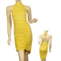 Ladies Plus Size Halter Dress W/Ruching In Front
