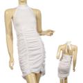 Ladies Plus Size Halter Dress W/Ruching In Front