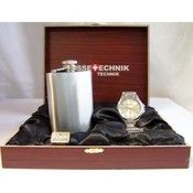 Mens Watch Gift Set With Flask