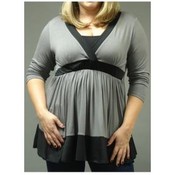 Plus Size Two Tone Wrap Top