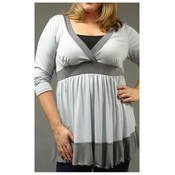 Plus Size Two Tone Wrap Top
