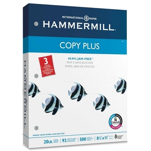Hammermill Copy Plus Paper,3HP,92 GE,20Lb,8-1/2x11,500/RM,White