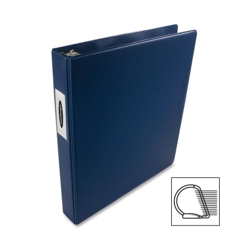 Acco/Wilson Jones D-Ring Labelholder Binder, 1 Capacity, 11x8-1/2,Dark Blue