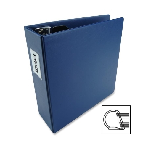 Acco/Wilson Jones D-Ring Label Holder Binder, 4 Capacity, 11x8-1/2, Dk Blue