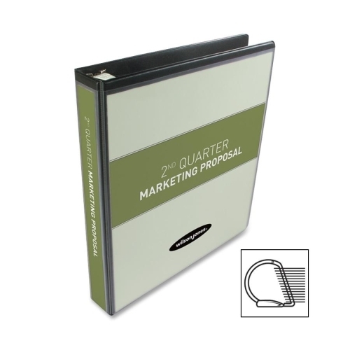 Acco/Wilson Jones D Ring Presentation Binder, 1 Capacity, 11x8-1/2, Black