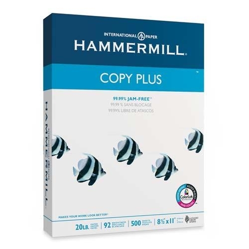 Hammermill Copy Plus Paper,20Lb,92 GE/102 ISO,8-1/2x11,White