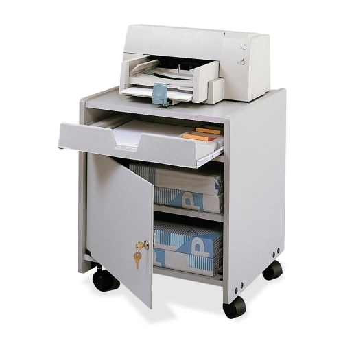 Safco Products Company Machine Floor Stand,Wood,w/4 Casters,19x18-1/4x22-1/2,GY