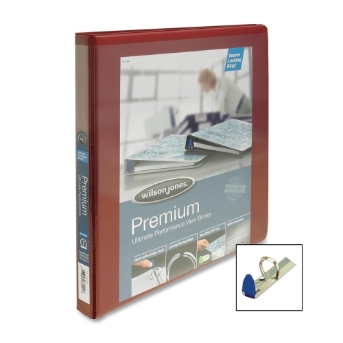 Acco/Wilson Jones Round Ring View Binder,1/2 Capacity,11x8-1/2,Dark Red