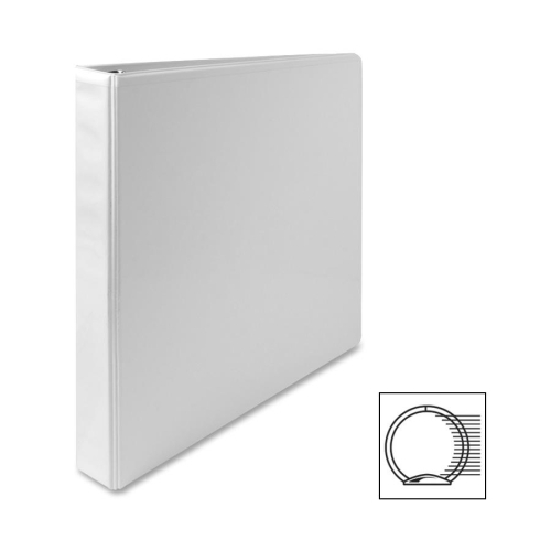 Sparco Products Round Ring View Binder, 1Capacity, 11x8-1/2, White