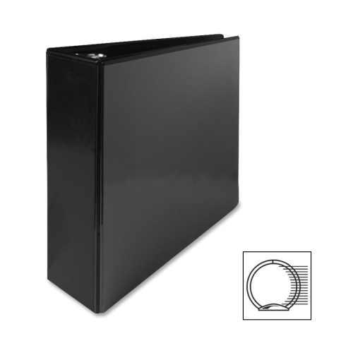 Sparco Products Round Ring View Binder, 3Capacity, 11x8-1/2, Black