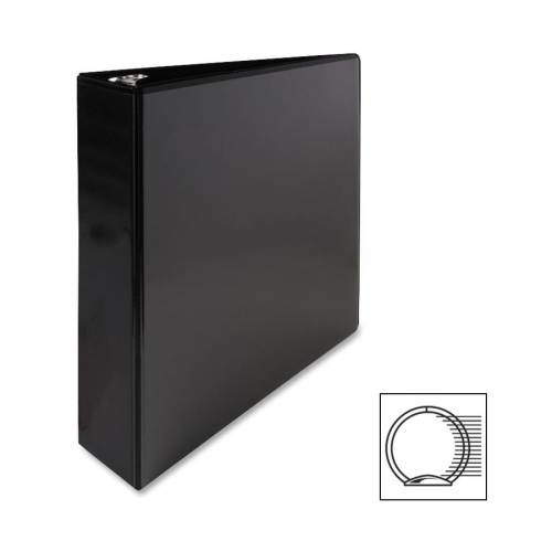 Sparco Products Round Ring View Binder, 2Capacity,11x8-1/2, Black