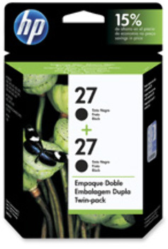 HP 27 Inkjet Cartridge, 560 Total Page Yield, 2/PK, Black. 1 EA/BX.
