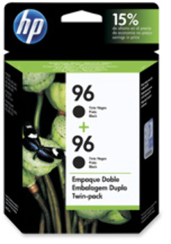 HP 96 Inkjet Cartridge , 860 Approx Page Yield, 2/PK,Black. 1 EA/BX.