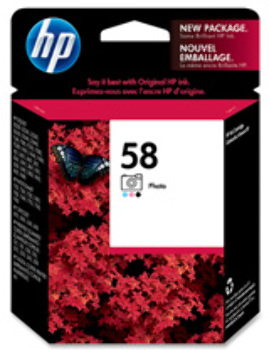 HP 58 Photo Ink Cartridge, 140 Page Yield. .