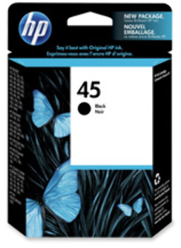 HP45 Ink Cartridge, 930 Page Yield, Black. 1 EA/BX.