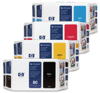 HP Designjet Ink Cartridge For 1050/1055, 350 ml, Yellow. 2 EA/PK.