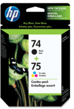 HP 74/75 Ink Cartridge, 200 Pg Yield, Combo Clr, BK/CLR. .