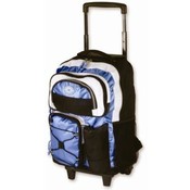 Jacquard Nylon Multi-pocket Backpack on Wheels