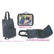 Solid Color Folding Shopping Tote on Wheels w/ Out