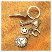 Cowgirl Keychain Charm