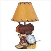 Cowboy Table Clock/ Lamp