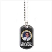President Obama - Flag Dog Tag Necklace