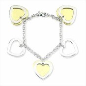 Two-Tone Heart Bracelet