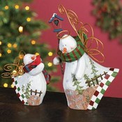 Snowmen With Wire Wings Set