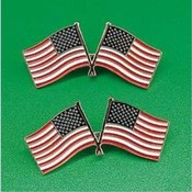 Realistic Double Flag Pin