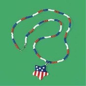 Patriotic Star Seed Bead Necklace