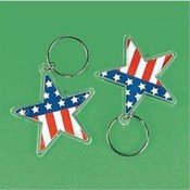 Acrylic Patriotic Star Keychain