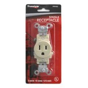 Ivory 2 Pole 15 amp Single Receptacle
