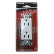 White 2 Pole 15 amp Deco Receptacle