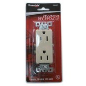 Ivory 2 Pole 15 amp Deco Receptacle