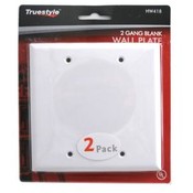 2 pack White 2 Gang Blank Wall Plate