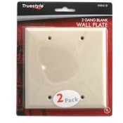2 pack Ivory 2 Gang Blank Wall Plate
