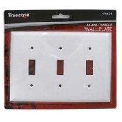 White 3 Gang Toggle Wall Plate
