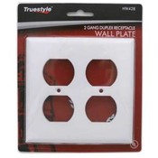 2 pack White 2 Gang Receptacle Wall Plate
