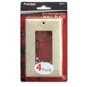 4 pack Ivory Decorator 1 Gang Wall Plate